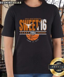 Top Texas Longhorns NCAA Women's Sweet 16 2026 Men's March Madness Four It All Ladies Tee in vibrant team colors.