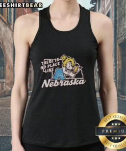 Vintage 'There Is No Place Like Nebraska' tank top showcasing a nostalgic design for proud Nebraska fans.