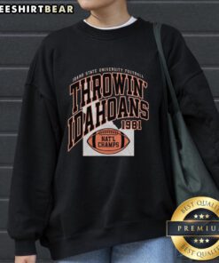 Vintage 1981 Idahoans Bengals sweatshirt featuring top-throwing design, perfect for football fans and collectors.