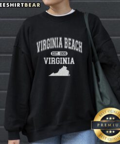 Top Virginia Beach Varsity Sweatshirt Est. 1906 featuring classic design and vibrant colors, perfect for beach lovers.