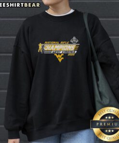 Alt Text: WVU Mountaineers National Rifle Champions sweatshirt featuring team colors and logo, perfect for fans and alumni.