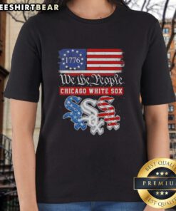 Ladies' tee featuring 'We The People Chicago White Sox American Since 1776' design for baseball fans.
