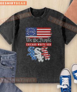 Alt Text: Top We The People Chicago White Sox American Since 1776 washed t-shirt featuring vintage design and sports graphics.