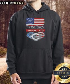 Top We The People Cincinnati Reds hoodie celebrating American pride since 1776, perfect for baseball fans.