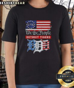 Top We The People Detroit Tigers X American Since 1776 ladies tee showcasing patriotic sports apparel design.