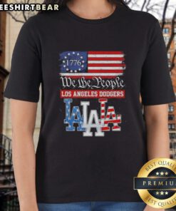 Los Angeles Dodgers 'We The People' ladies tee, celebrating American spirit since 1776 in stylish design.
