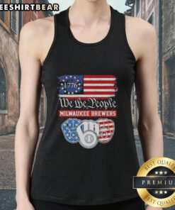Alt Text: Top We The People Milwaukee Brewers American Since 1776 Tank Top showcasing patriotic sportswear for fans.
