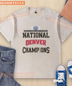 Awesome 2026 Men's Ice Hockey National Champions Denver Pioneers washed t-shirt displayed on a neutral background.