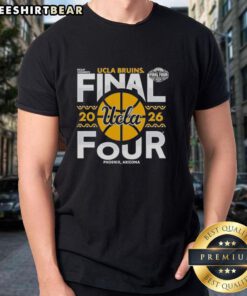 Alt Text: 2026 NCAA Women's UCLA Bruins Final Four T-Shirt in Phoenix, Arizona - Celebrate the victory in style!