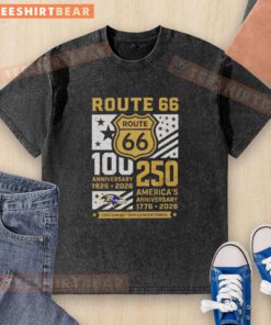 Awesome Baltimore Ravens Route 66 Centennial T-Shirt celebrating 100th Anniversary 1926-2026 and America's 250th.