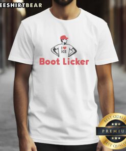 Awesome Boot Licker I Love Ice T-Shirt featuring a fun graphic design for ice cream lovers and humor enthusiasts.