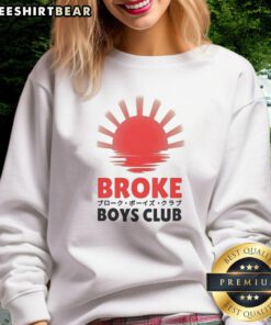 Awesome Broke Boys Club sweatshirt in black, featuring bold white text, perfect for casual streetwear and expressing individuality.