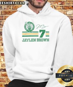 Alt Text: Awesome Celtics Jaylen Brown signature jersey hoodie in green, perfect for fans and stylish sportswear enthusiasts.