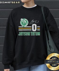 Awesome Celtics Jayson Tatum signature jersey sweatshirt in green with player name and number, perfect for fans.