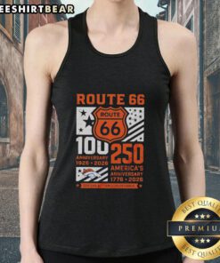 Denver Broncos Route 66 Centennial Tank Top for 250th America Anniversary, celebrating 1926-2026 with vibrant design.