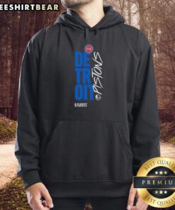 Awesome Detroit Pistons playoff basketball logo hoodie featuring bold colors and team spirit for fans.
