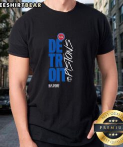 Awesome Detroit Pistons Playoff Basketball Logo T-Shirt featuring vibrant team colors and iconic logo design.