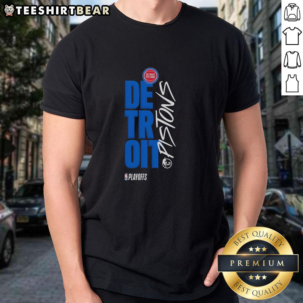 Awesome Detroit Pistons Playoff Basketball Logo T-Shirt featuring vibrant team colors and iconic logo design.