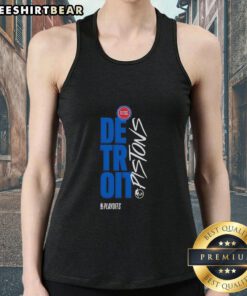 Awesome Detroit Pistons playoff basketball logo tank top showcasing team pride and style for fans.