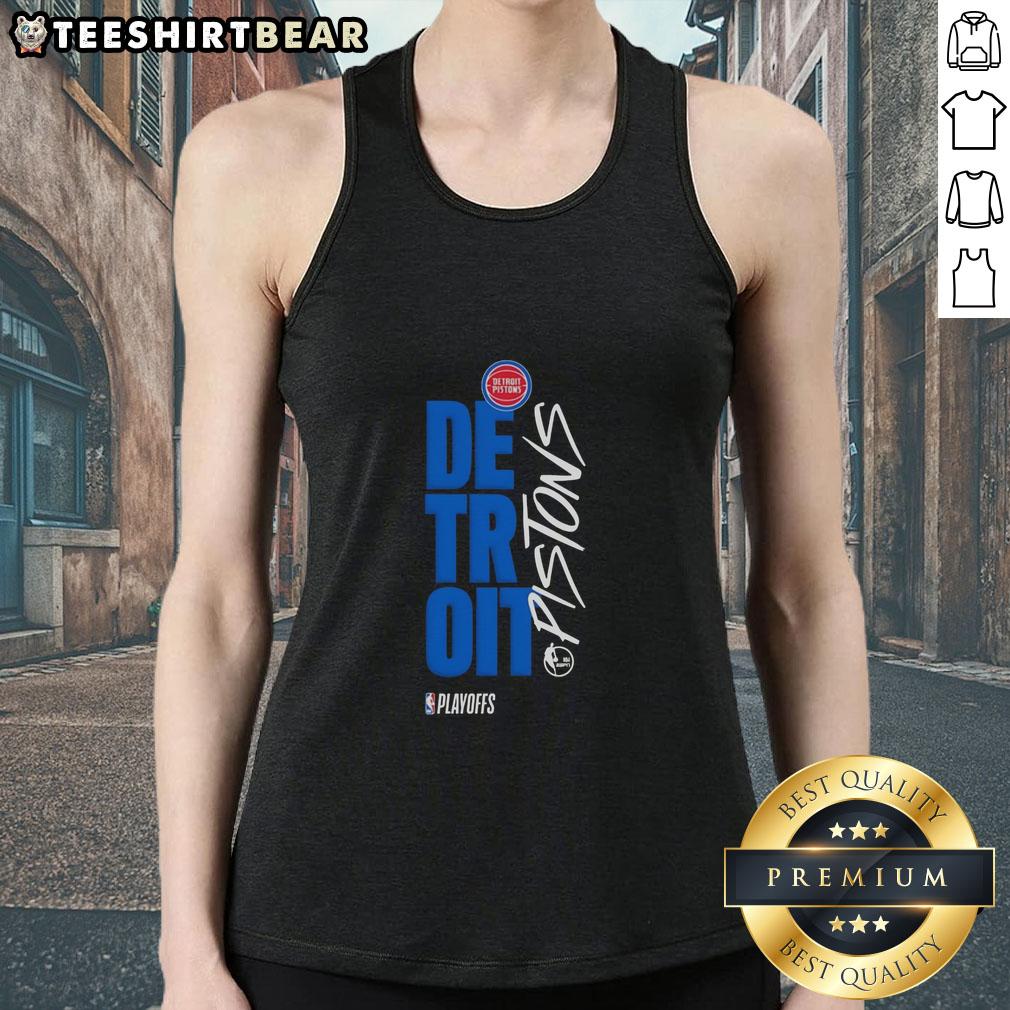 Awesome Detroit Pistons playoff basketball logo tank top showcasing team pride and style for fans.