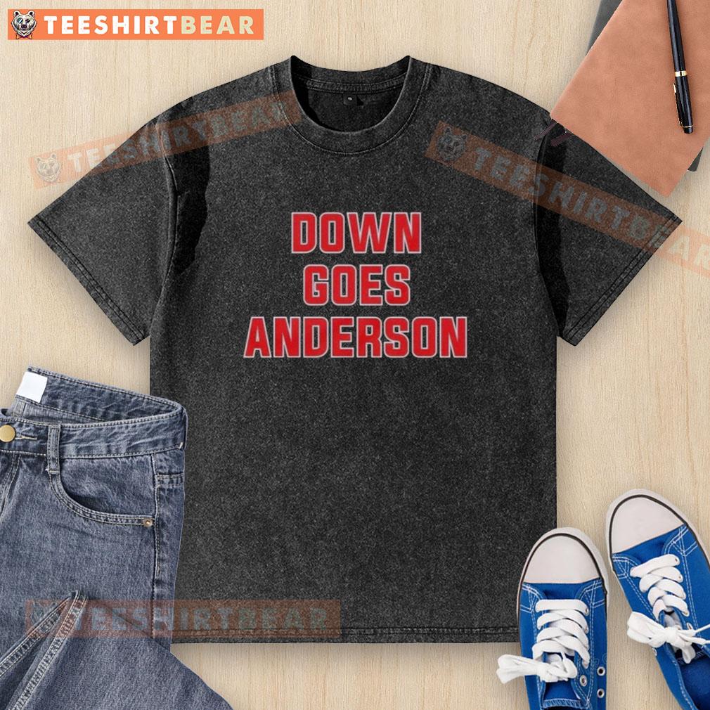 Awesome Down Goes Anderson Cleveland Guardians baseball washed t-shirt in vibrant colors, perfect for fans.