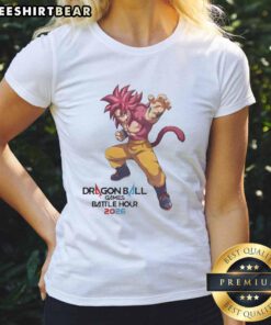Funny ladies tee featuring Dragon Ball Games Battle Hour 2026 design with I Love Dei devouring graphics.