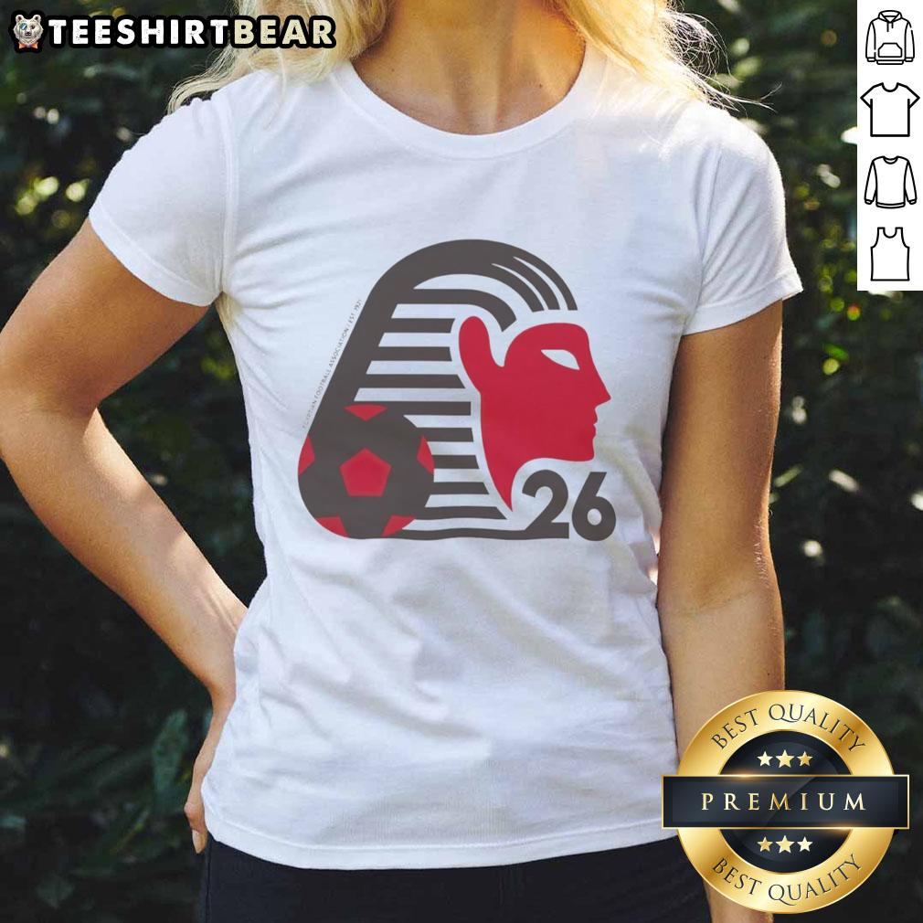 Awesome Egypt World Cup 2026 Soccer Ladies Tee featuring the Pharaohs National Team design for fans and supporters.