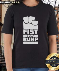 Awesome Fist My Bump Space ladies tee featuring a bold graphic design on soft cotton fabric, perfect for casual wear.
