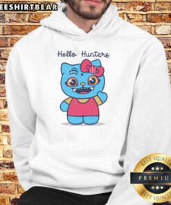 Alt Text: Cute Awesome Hello Hunters Hello Kitty Hoodie featuring playful design and vibrant colors for fans of Hello Kitty.