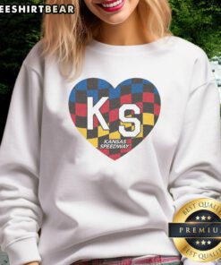 Alt Text: Awesome KS Speedway KC Heart Ash Sweatshirt featuring a stylish design, perfect for race fans and casual wear.