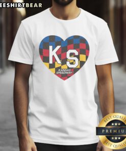 Awesome Ks Speedway KC Heart Ash T-Shirt featuring a stylish design, perfect for race fans and casual wear enthusiasts.
