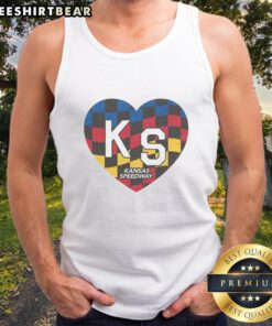 Awesome KS Speedway KC Heart Ash Tank Top featuring a stylish design perfect for race fans and casual wear.