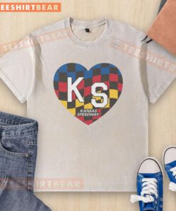 Awesome KS Speedway KC Heart Ash Washed T-Shirt featuring a stylish design, perfect for race fans and casual wear.