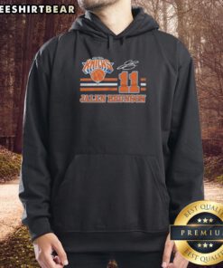 Awesome Knicks Jalen Brunson signature jersey hoodie featuring bold team colors and logo, perfect for fans.