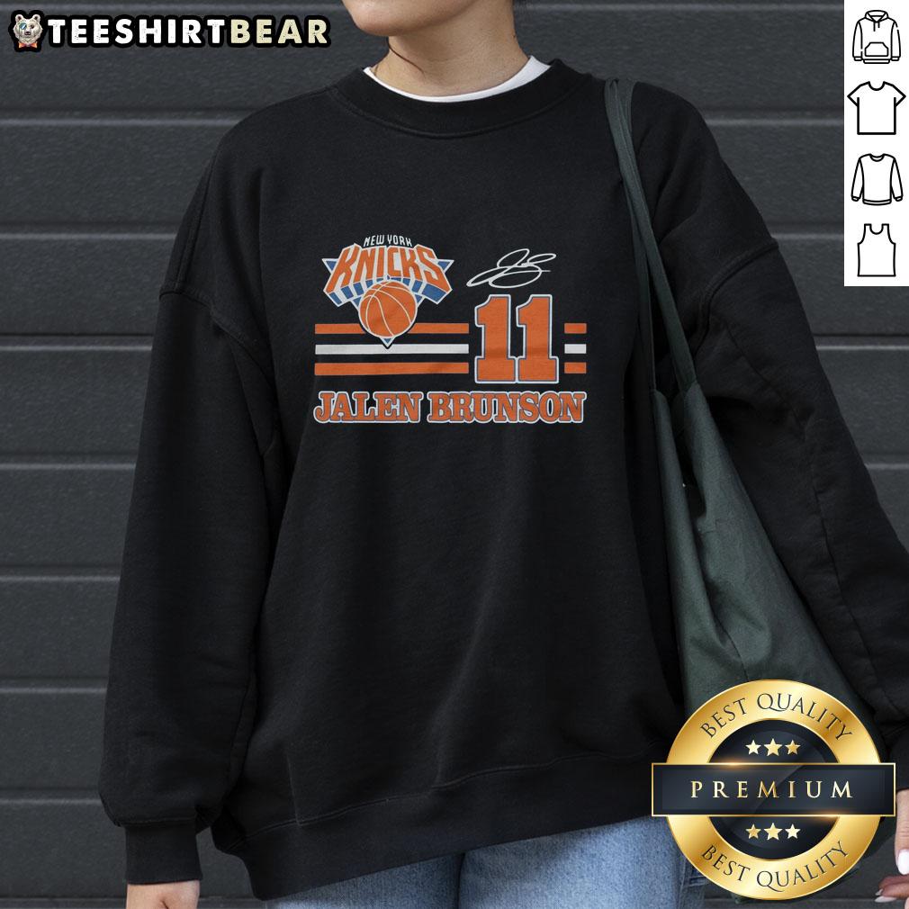 Alt Text: Jalen Brunson signature sweatshirt featuring the Awesome Knicks logo, perfect for fans and stylish sportswear.