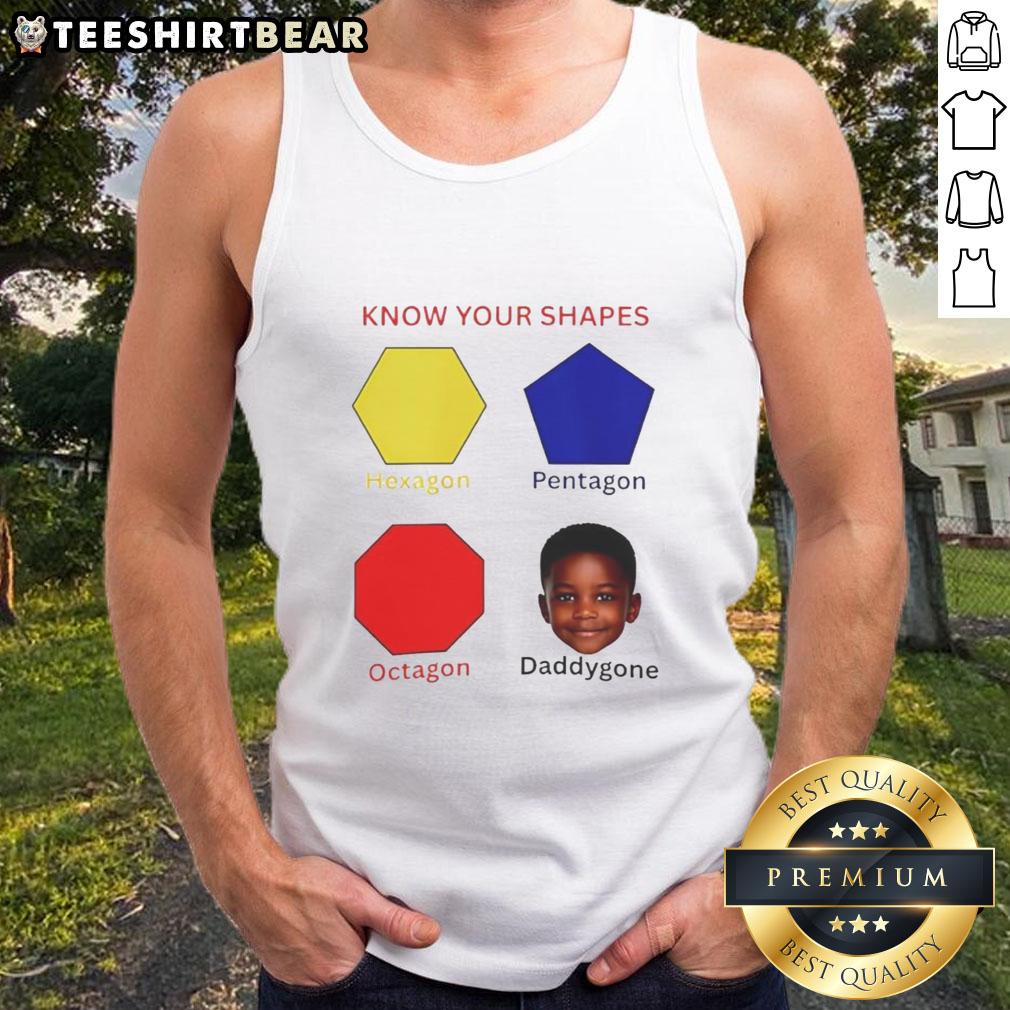 Awesome Know Your Shapes tank top featuring hexagon, pentagon, and octagon graphics for a fun, stylish look.