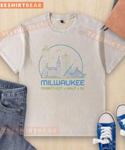 Alt Text: Awesome Milwaukee Marathon Half 5K washed t-shirt featuring vibrant colors and a comfortable fit, perfect for runners.