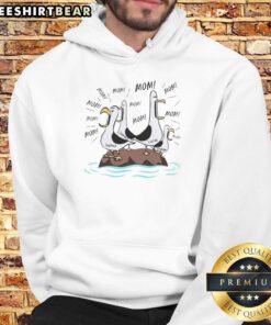 Awesome Mom seagull hoodie featuring a stylish design, perfect gift for mothers who love casual fashion.