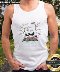 Awesome Mom Seagull Tank Top featuring a fun seagull graphic, perfect for stylish moms who love casual summer fashion.
