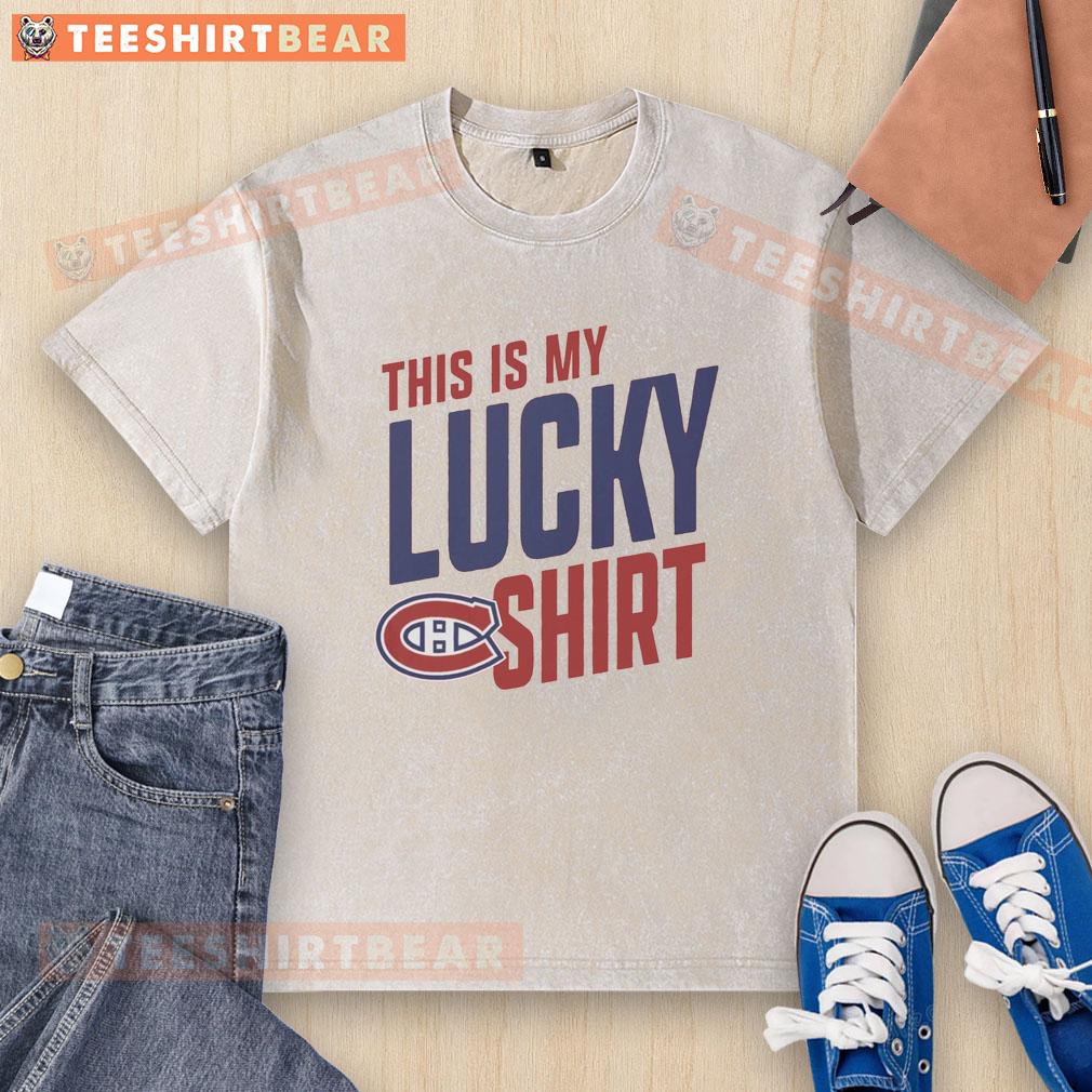 Lucky washed Montreal Canadiens t-shirt featuring vibrant team colors and logo, perfect for game day or casual wear.