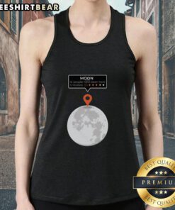 Funny tank top featuring 'Awesome Moon Location Review' design, perfect for casual outings and lunar enthusiasts.