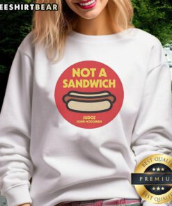Awesome Not A Sandwich Judge John Hodgman logo sweatshirt in stylish design, perfect for fans of the podcast.