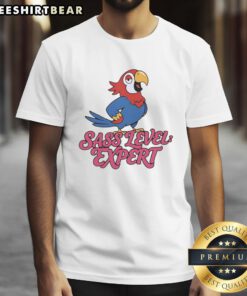Awesome Parrot Sass Level Expert T-Shirt featuring a colorful parrot graphic with playful text design.