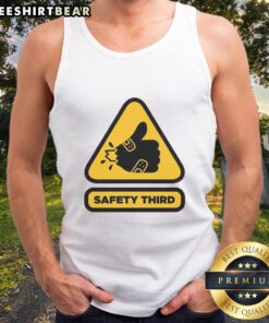 Awesome Safety Third Sign Tank Top featuring a bold graphic design, perfect for safety enthusiasts and casual wear.