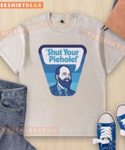 Awesome Shut Your Piehole Washed T-Shirt in soft cotton, featuring a bold graphic design for a casual, trendy look.