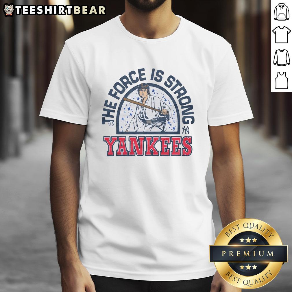 Awesome Star Wars X New York Yankees Light Side T-Shirt featuring iconic characters and team logo in vibrant colors.