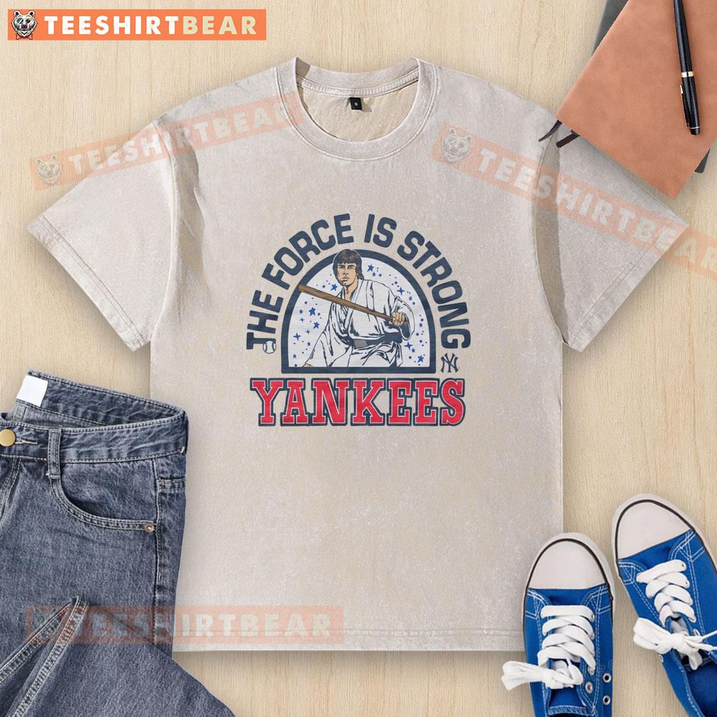 Alt Text: Awesome Star Wars X New York Yankees Light Side Washed T-Shirt featuring iconic designs for fans of both brands.