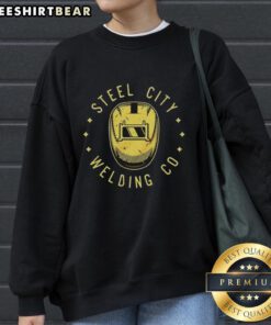Alt Text: Awesome Steel City Welding Co sweatshirt featuring a bold logo, perfect for welding enthusiasts and casual wear.