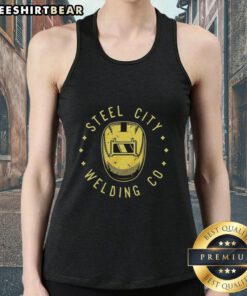Awesome Steel City Welding Co tank top featuring a bold logo design, perfect for welding enthusiasts and casual wear.
