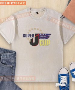 Alt Text: Awesome Super J Cup 2nd Stage 1995 washed t-shirt featuring vibrant graphics and vintage style for collectors.